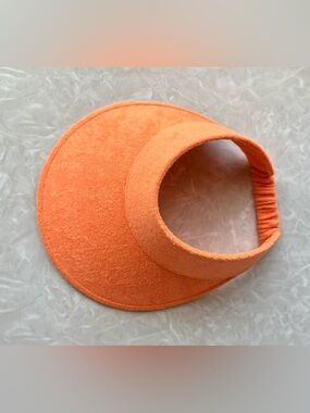 Wyeth Large Brim Orange Terry Cloth Sun Visor